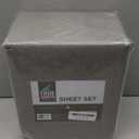 True North by Sleep Philosophy Cozy Flannel Warm 100% Cotton Sheet - Novelty Print Animals Stars Cute Ultra Soft Cold Weather Bedding Set, Queen, Grey Solid 4 Piece