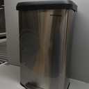SONGMICS Kitchen Trash Can, 21 Gallon (80 L) Stainless Steel Garbage Can, with Stay-Open Lid and Step-on Pedal, Soft Closure, Tall, Large and Space-Saving, Silver and Black ULTB534E01