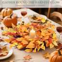 Fall Decor, 20 Inch Fall Wreaths for Front Door Outside, Autumn Wreath with Hanger Fall Thanksgiving Decorations for Home Porch Wall Window Party Decor Indoor Outdoor (Orange)