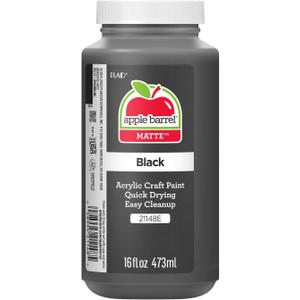 Apple Barrel Acrylic Paint in Assorted Colors (16 Ounce), 21148 Black (16 Fl Oz (Pack of 1))