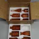 SUPMIND 11Pcs Glass Bud Vase Set, Small Dark Brown Flower Vase for Centerpieces, Bud Vases in Bulk, Mini Vintage Vase for Rustic Wedding Decorations（Amber）