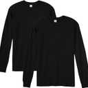 Gildan Adult Heavy Cotton Long Sleeve T-Shirt, Style G5400, Pack of 2 (Medium, Black)