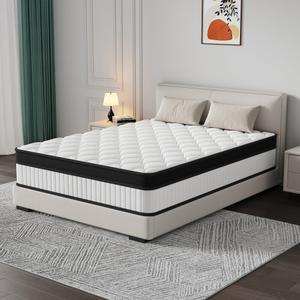 Full Size Hybrid Mattress 12 Inch - Medium Firm Memory Foam and Pocket Spring Mattress in a Box - Cooling Gel Bed with Pressure Relief & Motion Isolation - Fiberglass Free - CertiPUR-US Certified
