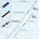 Poolvio 12FT Pool Pole, 2-Piece Telescopic Swimming Pool Cleaning Pole with Universal Threaded Tips, 2-in-1 Design for Skimmer Nets, Vacuum Heads, Brushes & Household Cleaning Tools
