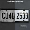 Universal License Plate Shields, 2 Packs Clear Protector with Fastening Screws, Screw Driver,12.2"x6.3"
