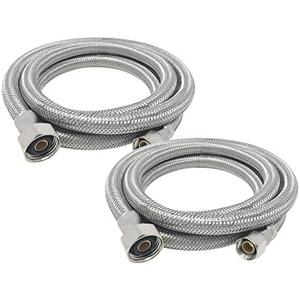 [2-Pack] PROCURU 36" (3Ft) x 3/8" Comp x 1/2" FIP Faucet Hose Connector, Stainless Steel Braided Supply Line (9SF36-2P)