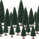 Skylety 20 Pcs Christmas Model Trees 4.72-2.17 Inch Pine Mixed Miniature Trees Small Artificial Cedar Plant for Train Scenery Architecture DIY Crafts Winter Building Model Scenery Landscape (Green)