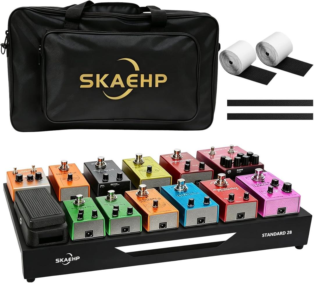 Guitar Pedal Board, Pedalboard 28" x 13.78" 6.83 lb Lightweight Aluminum Alloy, Pedal Board with Carry Bag, Hook Loop Strips