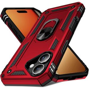 Korecase Red Case for iPhone 17 with Stand [Military-Grade Protection] Dual Layer Heavy Duty Shockproof Armor for Apple iPhone17 Case 6.3-inch