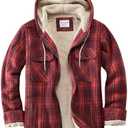 *WINDFIT Women's Full Zip Fleece Flannel Jacket Plaid Sherpa Lined Jacket for Women, Size XL, Red