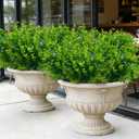 TURNMEON 20 Bundles Artificial Greenery Plants Outdoor Summer Decor, UV Resistant Fake Plants Boxwood Shrubs Grass,Faux Eucalyptus Flowers for Farmhouse Gardens Home Patio Indoor Cemetery Decor(Green)
