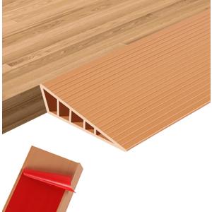 1" Rise Threshold Ramps for Doorways 40'' L Floor Transition Strip Self-Adhesive Wheelchairs Ramps, Edge Door Threshold Reducer Transition Strips for Home Steps (Brown)