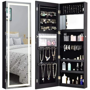 Jewelry Cabinet with LED Touch Screen Mirror

, Black