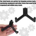 8pcs Storage Shed Hooks for Suncast, V Shaped Durable ABS Hanger Hooks Tool Organizer Accessories Compatible with Suncast (Black)