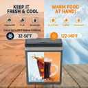 SubSun 27 Quart Electric Cooler and Warmer with Handle, 25L Portable Thermoelectric Fridge for Vehicles & Trucks, 12 Volt Car Fridge Cooler with 12V DC & 110 AC for Camping, Travel & Picnics, Grey, 27QT