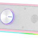 Redragon GS560 RGB Desktop Soundbar, 2.0 Channel Computer Speaker with Dynamic Lighting Bar Audio-Light Sync/Display, Touch-Control Backlit with Volume Knob, USB Powered w/ 3.5mm Cable, Pink