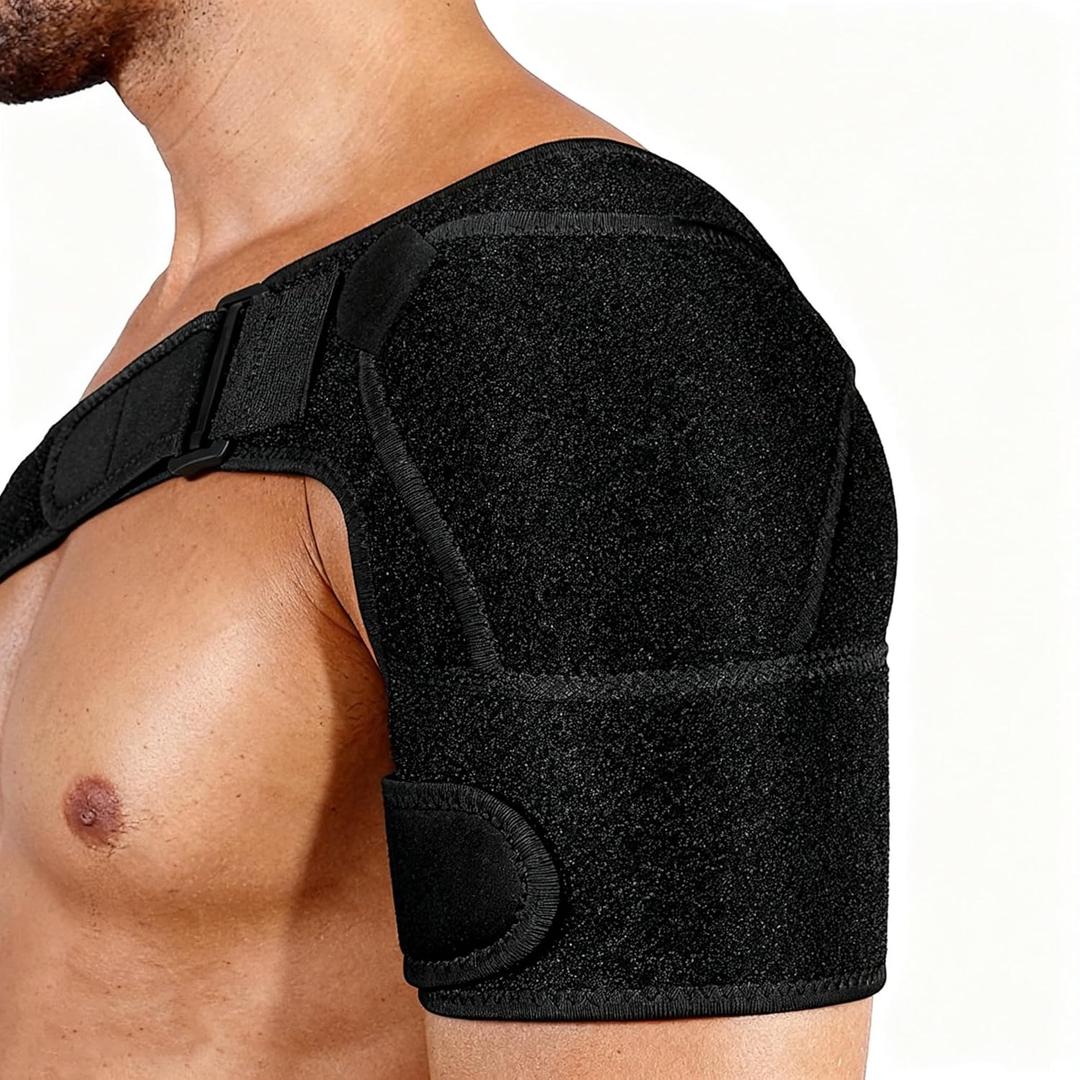 Shoulder Brace for Men and Women,Arm Sling Shoulder Immobilizer for Torn Rotator Cuff,Shoulders Compression Sleeve and Support For Pain Relief,Adjustable, Suitable (1, Black)