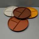 greenandlife 9 Inch 4PCS Unbreakable Portion Control Plates, Divided Plates for Kids Adults, Dishwasher & Microwave Safe Compartment Plate, Lightweight Reusable Wheat Straw Plate, BPA Free (Sunset)