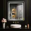 LOAAO 24"X28" LED Mirror for Bathroom, Lighted Bathroom Mirror with Lights, Anti-Fog, Dimmable, Memory Function, Clear Reflection