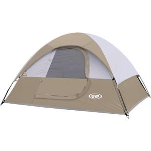 Camping Tent 2 Person, Waterproof Windproof Tent with Rainfly Easy Set up-Portable Dome Tents for Camping (Light Khaki)