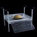 Adjustable Turtle Basking Platform, 16-19 Inch Wide, Slip-Resistant Ramp, Acrylic, Transparent, Ideal for Turtle Tank Accessories