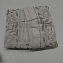 jinchan Winslow Linen Curtains for Bedroom 96 Inches Length Embroidered Bordered Floral Curtains for Living Room Farmhouse Decor Light Filtering Window Treatments Sage on Beige Drapes 2 Panels