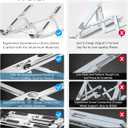 ivoler Laptop Stand, Laptop Holder Riser Computer Tablet Stand, 6 Angles Adjustable Aluminum Ergonomic Foldable Portable Desktop Holder Compatible with 10-15.6 MacBook,iPad, HP, Dell, Lenovo Silver