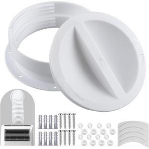 1 Set White Dual Size Wall Mount Connector for Portable Ac Vent Ac Exhaust Hose Coupler for 6 and 6.5 Inches Hose Accessories Plug