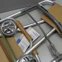 Medline Lightweight Two Button Folding Walker with 5" Wheels, Aluminum Frame Supports up to 300 lbs