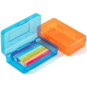 Mr. Pen- Clear Pencil Boxes, 2 Pack, Orange/Blue, Snap-Tight Lid, Plastic Pencil Box Organizer, 7.9"x4.5"x2.4" Mr. Pen- Clear Pencil Boxes, 2 Pack, Orange/Blue, Snap-Tight Lid, Plastic Pencil Box Organizer, 7.9"x4.5"x2.4"
