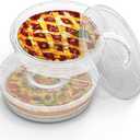 12inch 2 Pack Food Storage Container with Lid and Handle, Reusable 2 Compartments Pizza Slice Storage Container, Round Pie Carrier Leftover Pizza Keeper for Food Cake Cheesecake Tortilla Pastry