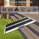 4FT Portable Wheelchair Ramp, Non-Slip Aluminum Folding Handicap Ramp, 800 LBS Capacity Door Threshold Ramps for Home Steps, Scooter Ramps for Car, Doorways, Curbs, Stairs, Cart, Wheelchair Ramp Step