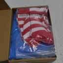 Hicarer 4 Costume Set for Women Include Red Blue Tulle Tutu Skirt Striped Socks Stretchy Gloves Ponytails Headband(Lake Blue, Kids)