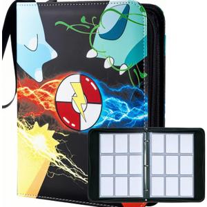 Card Binder 9 Pocket with Zipper, Trading Card Holder 50 Removable Sleeves – Holds 900 Cards, 3-Ring Album Case for Sports & Game Cards, Gift for Boys Girls (9 Pocket 900)