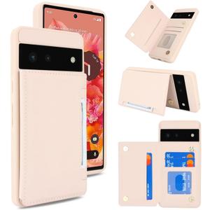 iCoverCase Compatible with Google Pixel 6 Case with Card Holder, Wallet Phone Case for Women Men [RFID Blocking] PU Leather Protective Wallet Case for Pixel 6 (Beige)