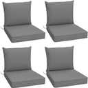 Outdoor Chair Cushions Set of 4, 24 x 24 Inch Patio Furniture Cushions with Splash-Proof Covers, Outdoor Cushions for Patio Furniture Replacement, Grey