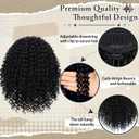 FREEMEIGE Ponytail Extension, Short Curly Drawstring Ponytail for Black Women 10 Inch Synthetic Afro Kinky Curly Ponytail Extension for Women Fluffy Pony Tails Hair Extensions for Daily Use