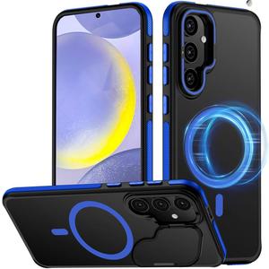 TIANNIUKE for Samsung Galaxy S24 Plus Case, Compatible with MagSafe, Anty-Slip Grip,Military-Grade Protective, Adjustable Kickstand Phone Case, Magnetic Case (Blue)