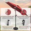 Simple Deluxe 9' Patio Umbrella Outdoor Table Market Yard Umbrella with Push Button Tilt/Crank