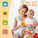 Jollybaby Crib Stroller Car Seat Toys for Baby 0-3-6-9-12 Months, Tummy Time Hanging Sensory Toys for Newborn with Music Box and Teether, Spiral Carseat Toy for Infant Boys Girls Gifts (Yellow)