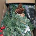 Set of 2 Christmas Planter/Urn Fillers Outdoor Front Porch, Artificial Prelit Christmas Tree with Remote, Holiday Pot Fillers with Timer, Multi-Color Lights, Outdoor Christmas Decorations Yard