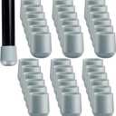 Jetec 36 Pieces 7/8 Inch Folding Chair Leg Caps Heavy-Duty Plastic Chair End Caps Non-Marring Furniture Glides Round Hardwood Floor Protectors, Grey