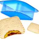 HiYZ Sandwich Cutter and Sealer, 5 PCS Sandwich Cutter for Kids, Bread Sandwich Maker and DIY Cookie Cutter for Lunchbox Bentobox, Sandwich Press Crimper for Children Boys Girls (Square Blue)