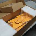 Cool Mini Wood Floor Lamp for Living Room Bedroom Bedside - Office Corner Decorative Reading Standing Light Creative Swing Arm Arc Design Gift for Kids Room - LED Bulb Included (Egg Yellow)