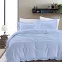 Xtream Fabric 1 Piece Frilled Duvet Cover Corner Edge Ruffle Comforter Cover & 4 Pillowcase, 5 PCs Frilled Duvet Set Cotton 800 TC King/California King Size, Light Blue