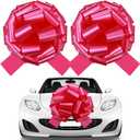Giegxin 2 Sets Large Car Bows 14 Inch Big Bow for Present Giant Gift Wrapping Valentine's Wedding Birthday Present Cars Appliances Bikes Table Decorations New Houses Party Events(Pink)