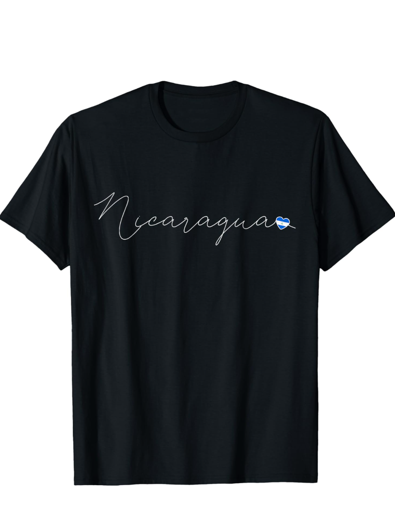 Nicaragua Simple Love Nicaraguan Flag Heart on Nicaragua T-Shirt, Navy Blue, XS