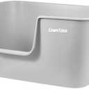 TownTime Extra Large Kitty Litter Box with High Sides, Anti-Splashing, Tool-Free Assembly, Multi Cat, Jumbo (Grey) 24.60" L x 16.92" W x 12.99" H