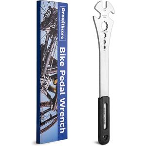 2 x 15mm Bike Pedal Wrench - Extra Long 15" Handle with Non-Slip Grip, Durable Chromoly Steel Bicycle Pedal Removal Tool for Road/Mountain/E-Bike Pedal Installation & Repair (Professional Grade)