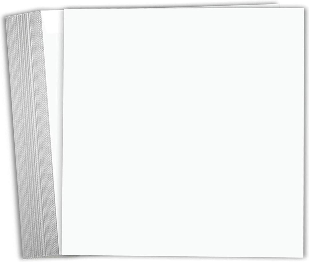 Hamilco White Cardstock Scrapbook Paper 12x12 65lb Card Stock  25 Pack
